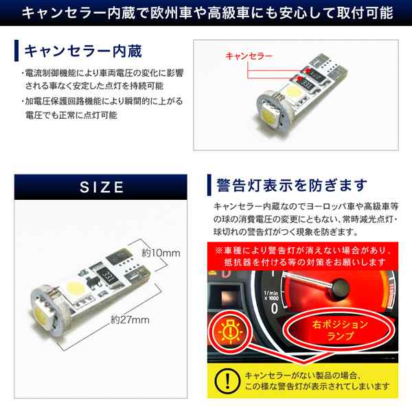 キャデラック エスカレード 2代目 [H14-H18] RIDE SMD LED ポジション T10 キャンセラー内蔵 2個 ホワイトの通販はau  PAY マーケット - イネックスショップ | au PAY マーケット－通販サイト