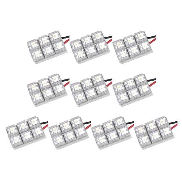 10個セット●● 12V FLUX6連2×3 LED 基板 端子形状BA15s (G18/S25シングル) ルームランプ ホワイト｜au PAY  マーケット