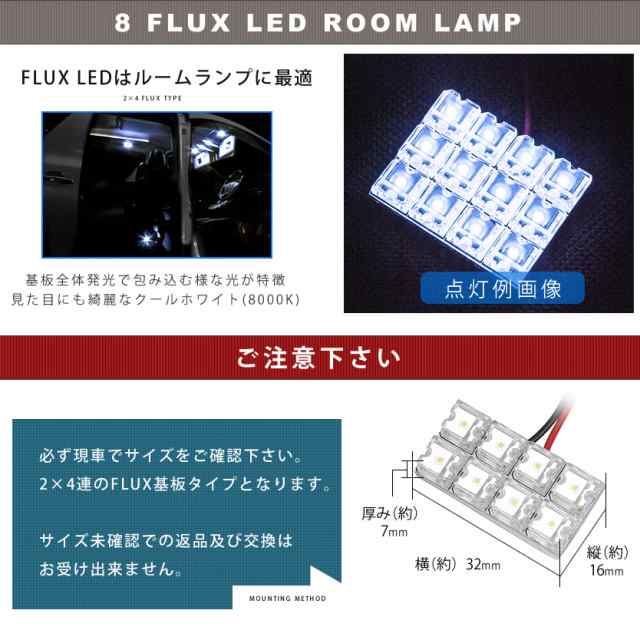 10個セット●● 12V FLUX8連2×4 LED 基板 端子形状BA15s (G18/S25シングル) ルームランプ ホワイト｜au PAY  マーケット