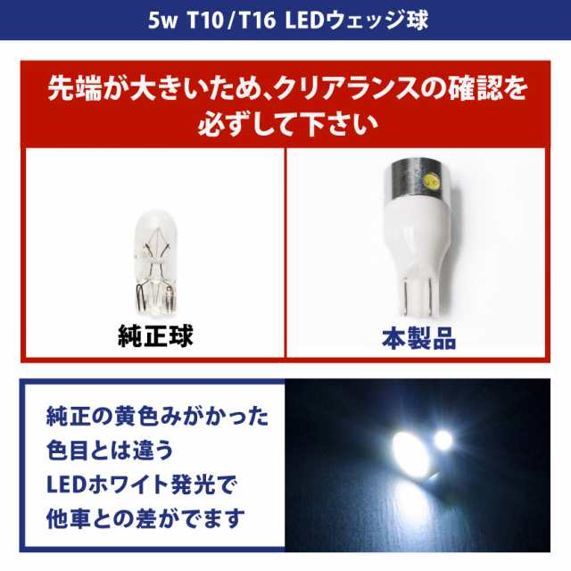 10個セット 24v車用 T16 T10 兼用 ハイパワー5w Led電球 ルームランプ等にの通販はau Pay マーケット イネックスショップ