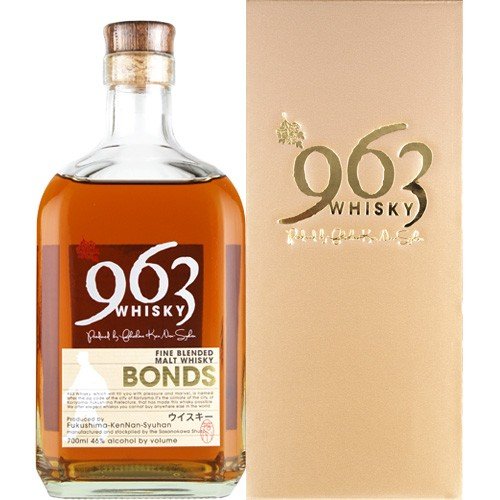 旧ラベル 963 ボンズ BONDS 700ml 46度 ブレンデッドウイスキー 安積蒸溜所 笹の川酒造 福島 モルト　ギフト プレゼント(4946890003379)