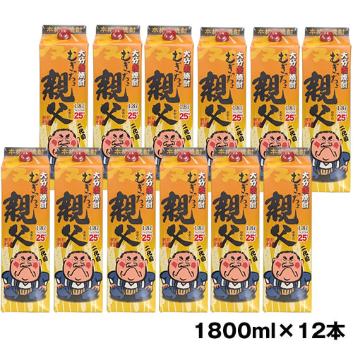 まとめ買い 大分麦焼酎 紙パック 12本セット 老松酒造 むぎっちょ親父 紙パック 25度 1800ml×12 送料無料　ギフト プレゼント(4968167084645)
