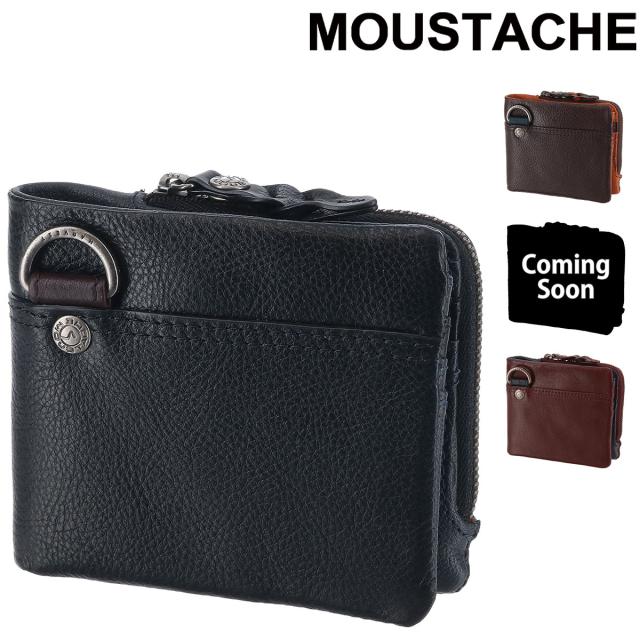 ムスタッシュ MOUSTACHE 二つ折り財布 折財布 中仕切り付き２折札入れ pph4119 メンズ レディース ポイント10倍 送料無料 誕生日プレゼント ギフト プレゼント ラッピング