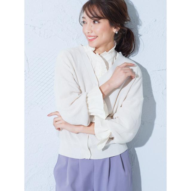 スタンドカラー フリルブラウス キャンディスリーブ レディース Mdの通販はau Pay マーケット Pierrot ピエロ