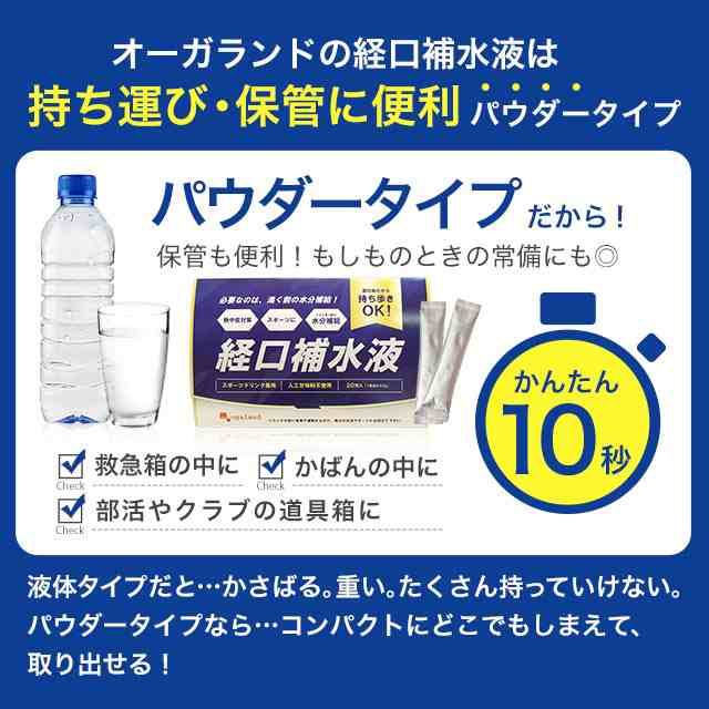 経口補水液 (スポーツドリンク味)20包 500mlペットボトル20本分 スポーツ ドリンク 水分補給 飲料 粉末 クエン酸 _JH  _JFの通販はau PAY マーケット - サプリメント専門店 -ogaland-