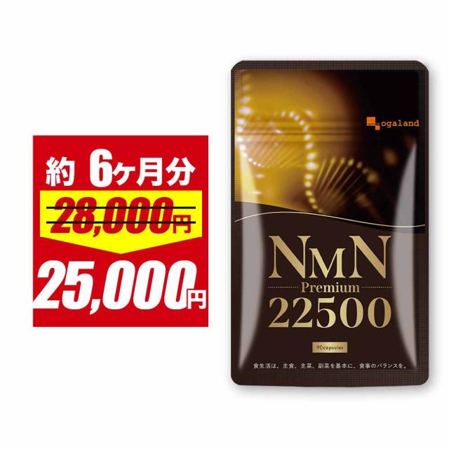 【セール!!】NMNプレミアム22500（約6ヶ月分） 日本製 1日750mg 植物由来 製薬会社と 共同開発 耐酸性 高純度 99%以上 自然派 NMN 美容 健康 若々しさ 美容の ベースサプリ 女性  サプリメント 美容ケア  サプリ オーガランド _JH _6K 48002