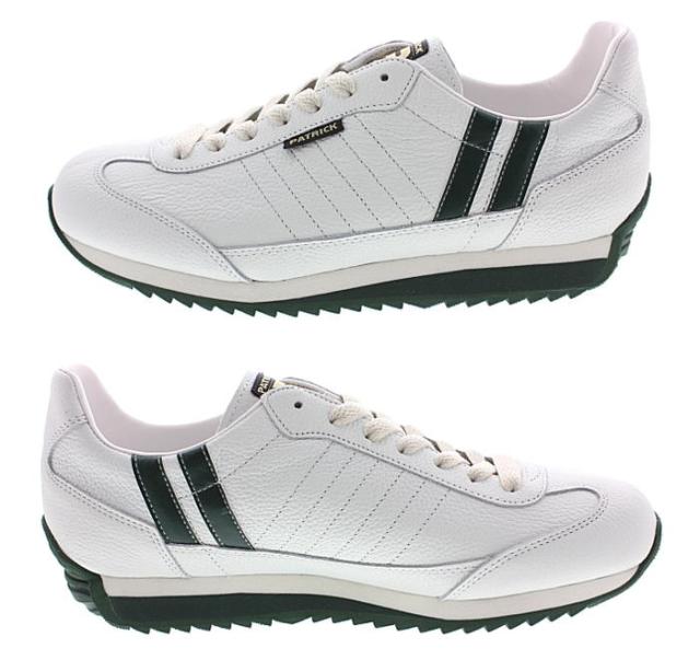 定価17280円 PATRICK パトリック 98190 MARATHON-L マラソン レザー スニーカー WG ホワイト×グリーン 白緑 26.0㎝ 42 定価17280円 PATRICK パトリック 98190 MARATHON-L マラソン レザー