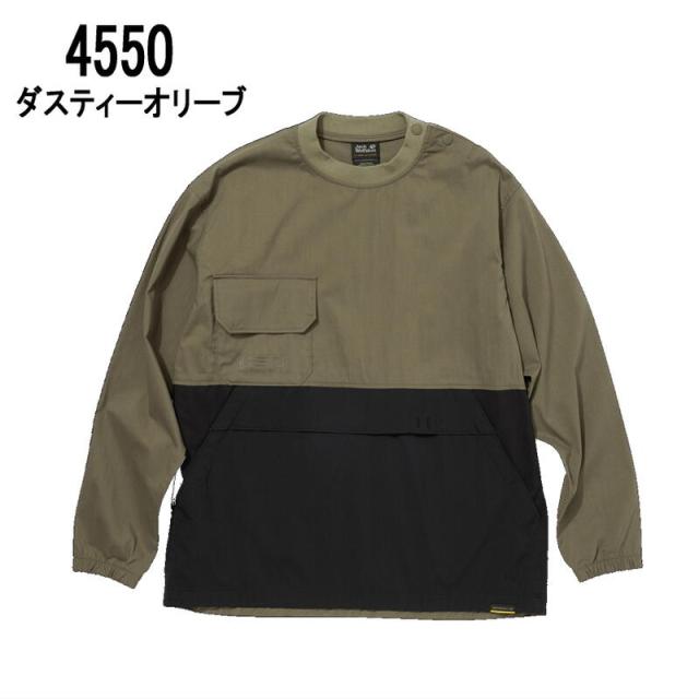 交換送料片道無料 ジャックウルフスキン JP ファイヤーウッド ワーク プルオーバーシャツ 5029641 ダスティーオリーブ ブラック_1