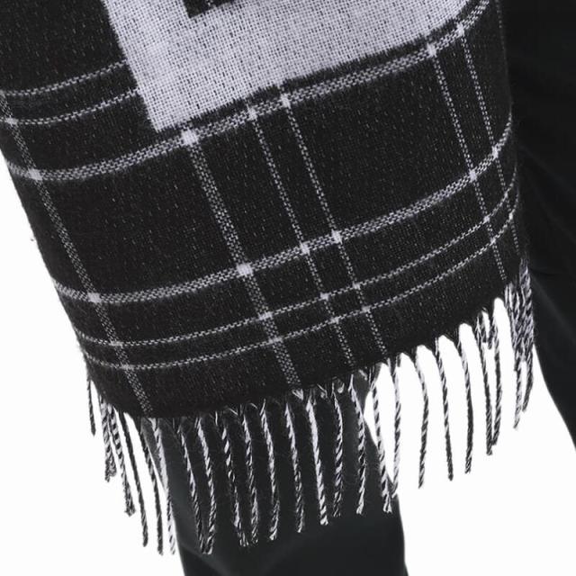 フレッドペリー FRED PERRY マフラー オーバーサイズ ブランド ジャガード スカーフ Oversized Branded Jacqrd Scarf C4143 L74 (BLACK / SNOW WHITE)_3