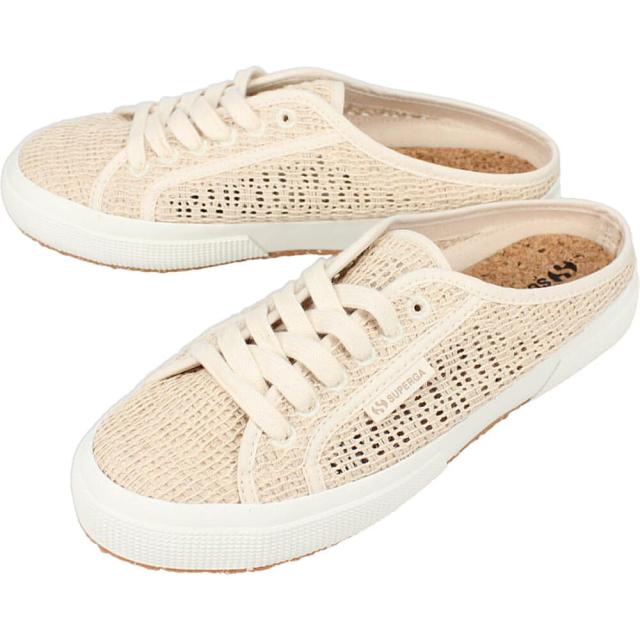 交換送料片道無料 スペルガ SUPERGA スニーカー 2402-MULE ORGANIC MACRAME 3S2123XW A00 BEIGE RAW