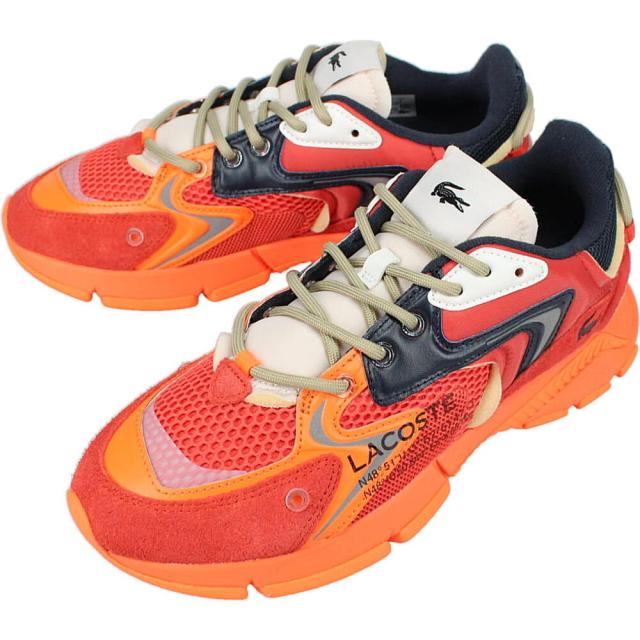 交換送料片道無料 ラコステ LACOSTE スニーカー L003 NEO 123 1 SMA レッド/オレンジ 45SMA0001 AM1 メンズ