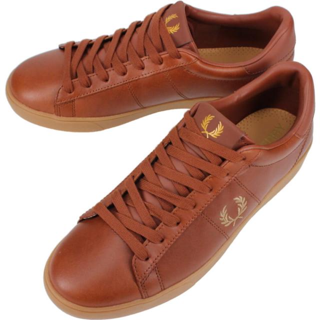 交換送料片道無料 フレッドペリー FRED PERRY スニーカー スペンサー レザー SPENCER LEATHER B4334 448 TAN タン