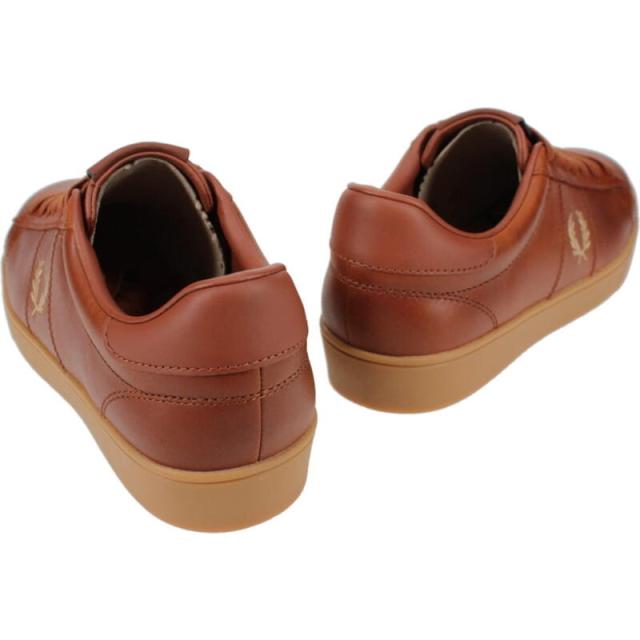 交換送料片道無料 フレッドペリー FRED PERRY スニーカー スペンサー レザー SPENCER LEATHER B4334 448 TAN タン_1