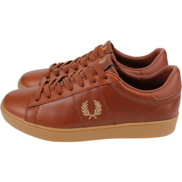 交換送料片道無料 フレッドペリー FRED PERRY スニーカー スペンサー レザー SPENCER LEATHER B4334 448 TAN タン_3