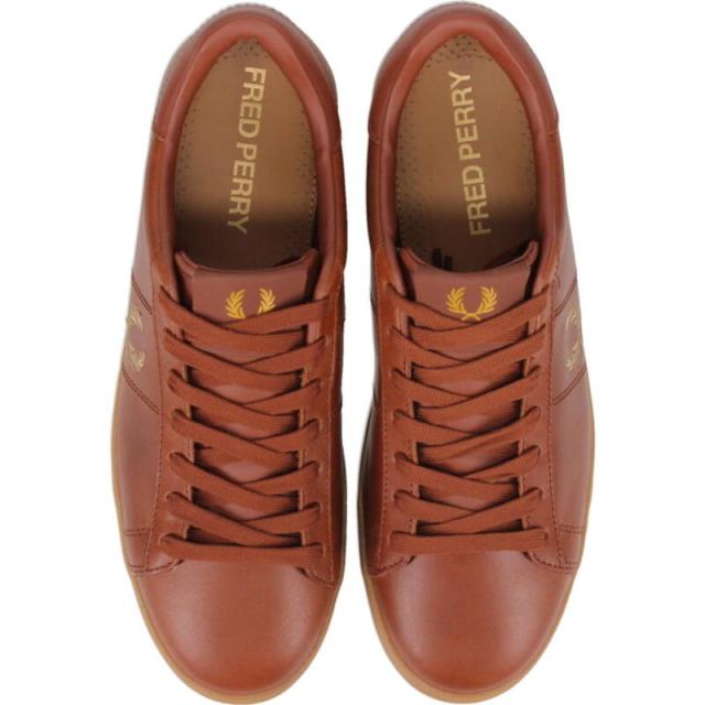 交換送料片道無料 フレッドペリー FRED PERRY スニーカー スペンサー レザー SPENCER LEATHER B4334 448 TAN タン_5