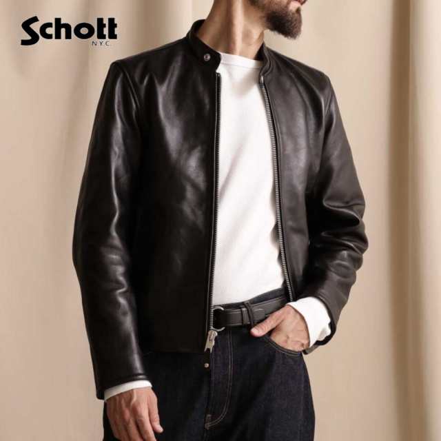 交換送料片道無料 ショット Schott メンズ 70'S シングル ライダース ジャケット 70’S SINGLE RIDERS JACKET ブラック 010 7823950078