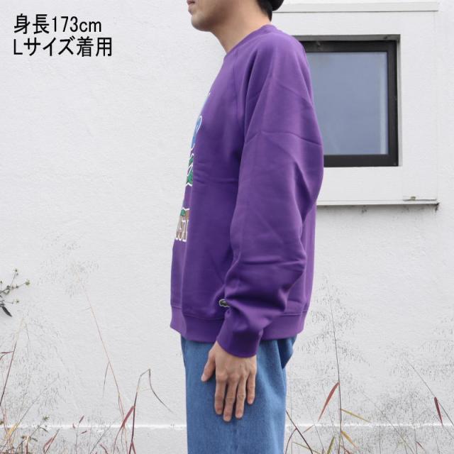 交換送料片道無料 ラコステ LACOSTE ウェア バーシティグラフィックプリントクルーネックスウェット SH1536-99 SNI（パープル）の通販は