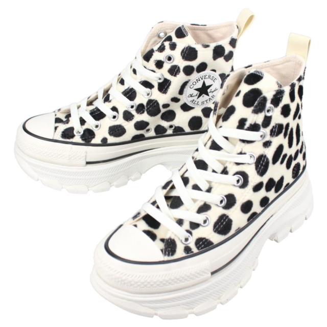 交換送料片道無料 コンバース スニーカー オールスター R トレックウエーブ アニマルファー ハイ ALL STAR R TREKWAVE ANIMALFUR HI ダルメシアン 1SD724