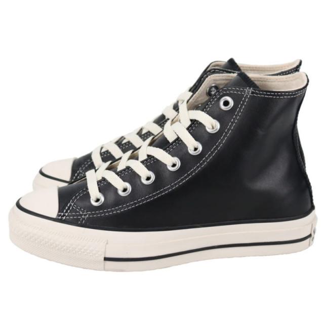 コンバース CONVERSE スニーカー レザー オールスター R ハイ LEATHER ALL STAR R HI BLACK ブラック