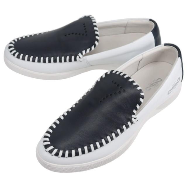 トップセブン TOP SEVEN スニーカー T7-At297 SlipO ホワイト/ネイビー