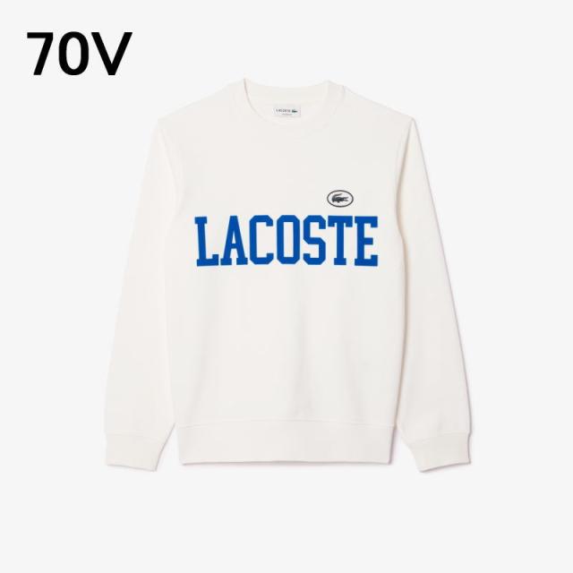 ラコステ LACOSTE フロッキー カレッジロゴ クルーネック スウェット SH7420-99 70V（ホワイト）HDE（ネイビー）IY4（エメラルドブルー）_1