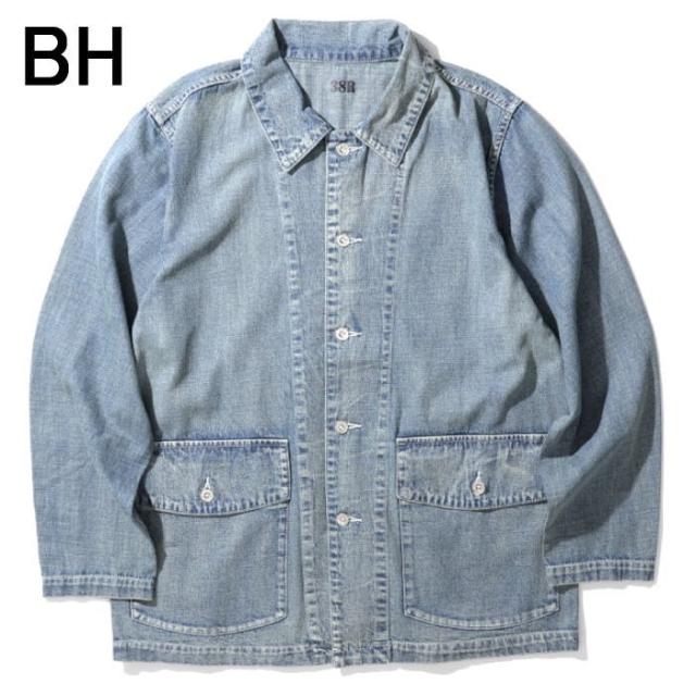ヒューストン HOUSTON USアーミーデニムカバーオール US ARMY DENIM COVERALL インディゴ ビンテージウォッシュ ブリーチ 51335_3