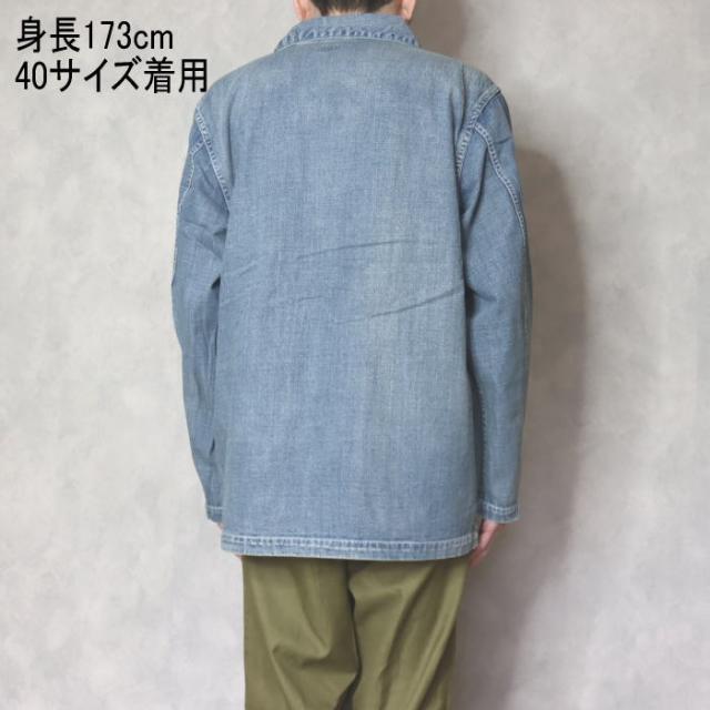 ヒューストン HOUSTON USアーミーデニムカバーオール US ARMY DENIM COVERALL インディゴ ビンテージウォッシュ ブリーチ 51335_5