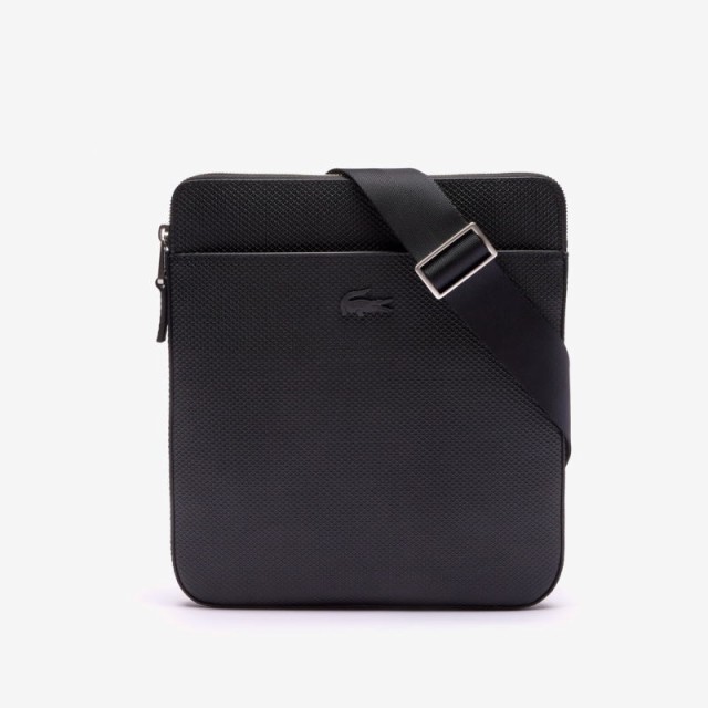 ラコステ LACOSTE シャンタコ マット ピケレザー フラットジップ バッグ ブラック NH2815CE 000の通販は