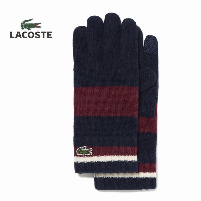 ラコステ LACOSTE カラーブロックニットグローブ ネイビー RV019J-99 IE3