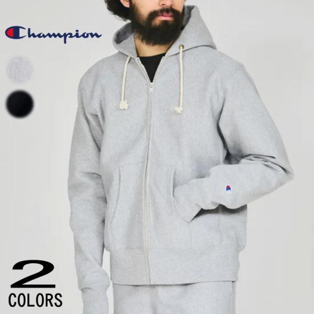 チャンピオン Champion リバースウィーブ(R) ジップ フーデッド スウェット シャツ 24FW C5-A102 070(オックスフォードグレー) 090(ブラック)