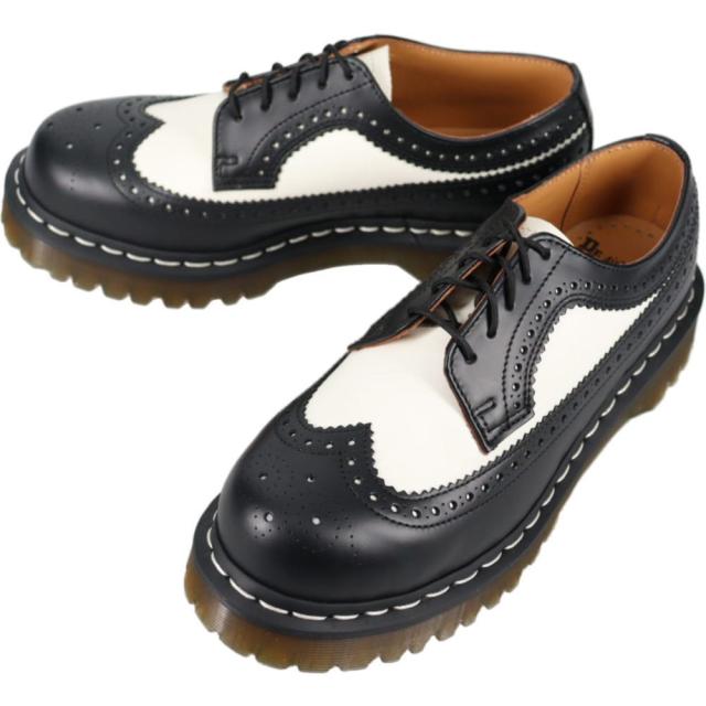 交換・返品 初回時送料無料（沖縄県を除く）ドクターマーチン Dr.Martens 3989 BEX ブローグ シューズ BLACK/WHITE ブラック/ホワイト 10458001