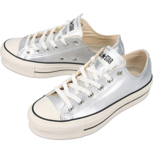 コンバース CONVERSE スニーカー レザー オールスター R リフテッド OX LEATHER ALL STAR R LIFTED OX シルバー SILVER