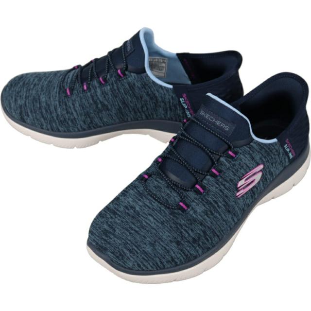 スケッチャーズ SKECHERS スニーカー スリップインズ サミッツ ダズリング ヘイズ SUMMITS DAZZLING HAZE ネイビー/パープル 149937W NVPR