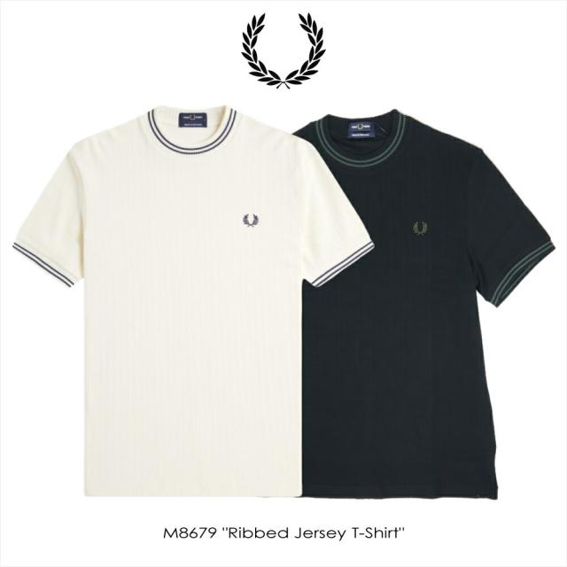 フレッドペリー FRED PERRY  リブ ジャージー Ｔシャツ Ribbed Jersey T-Shirt M8679 102 S64