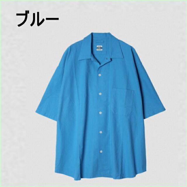 アーミーツイル ARMY TWILL ウェア コットン リネン スラブ ビッグ スリーブ シャツ Cotton Linen Slab Big Half Sleeve Shirt 2517008 エクリュ ブルー チャコールグリーン_2