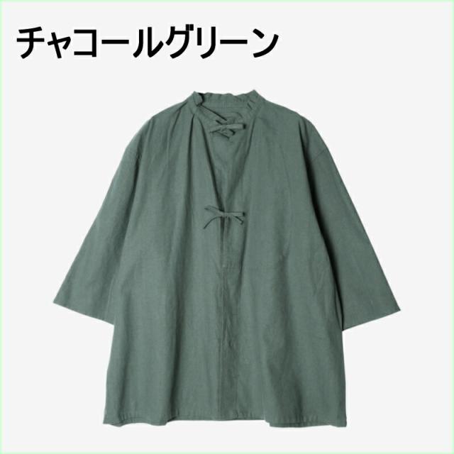 アーミーツイル ARMY TWILL ウェア コットン リネン スラブ ハーフ スリーブ スモック シャツ Cotton Linen Slab Half Sleeve Smock Shirt 2517009 エクリュ チャコールグリーン_2
