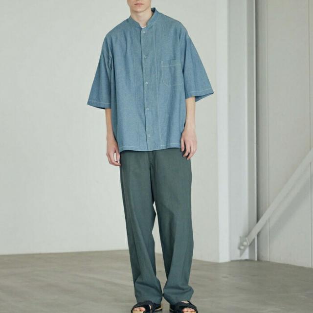 アーミーツイル ARMY TWILL ウェア シャンブレー スナップ ハーフ スリーブ シャツ Chambray Snap Half Sleeve Shirt 2517011 ブルー チャコール_3