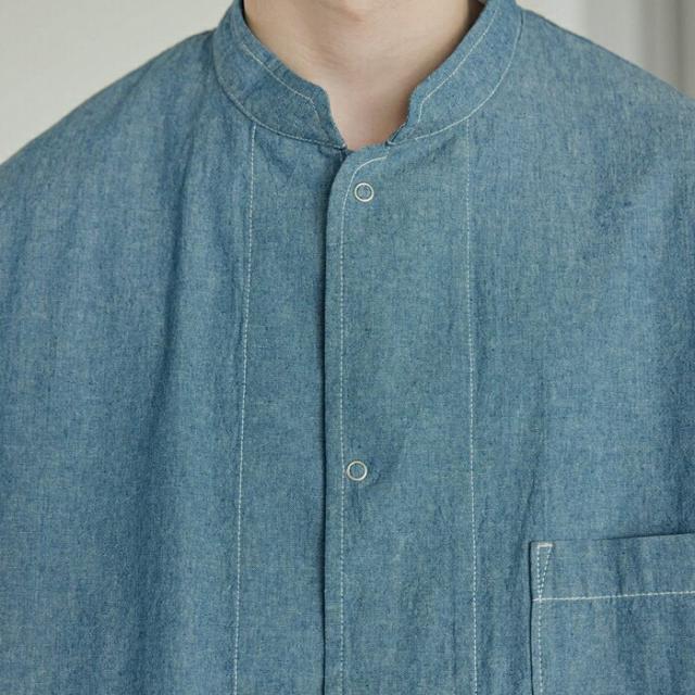 アーミーツイル ARMY TWILL ウェア シャンブレー スナップ ハーフ スリーブ シャツ Chambray Snap Half Sleeve Shirt 2517011 ブルー チャコール_5