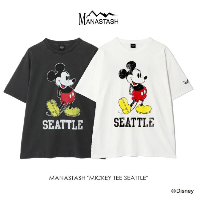 マナスタッシュ MANASTASH ミッキー ティー シアトル MICKEY TEE SEATTLE ブラック ホワイト 792-5234010 010 030