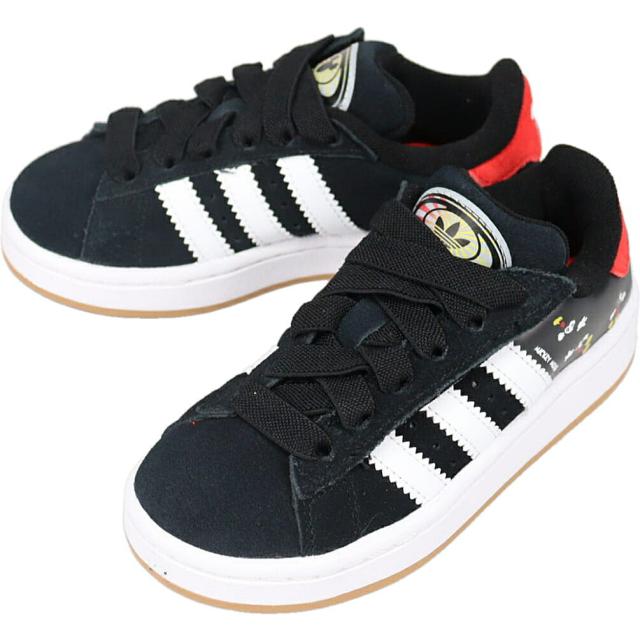 アディダス adidas スニーカー ディズニー ミッキーマウス キャンパス 00s LEDライト キッズ CAMPUS 00s LED CF EL C コアブラック/フットウェアホワイト/レッド JP7989 子供 7,420円