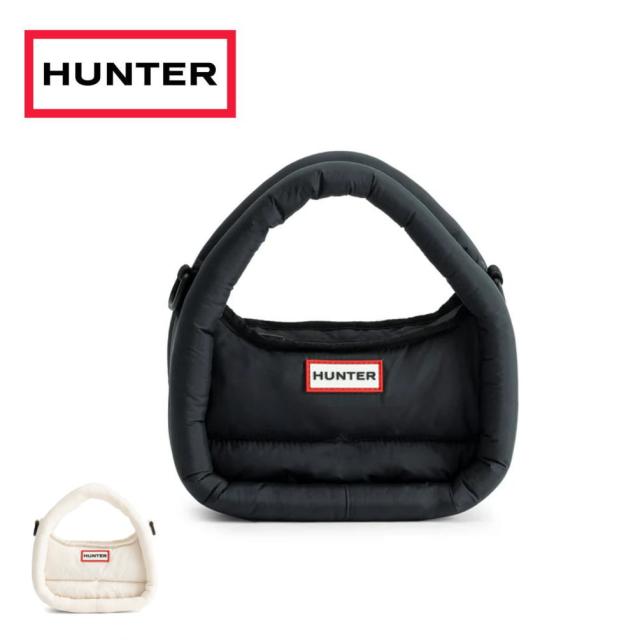 ハンター HUNTER バッグ フレイムド パファー ミニ ホーボー FRAMED PUFFER MINI HOBO ブラック ホワイトウィロー UBX3711KBM BLK WHW