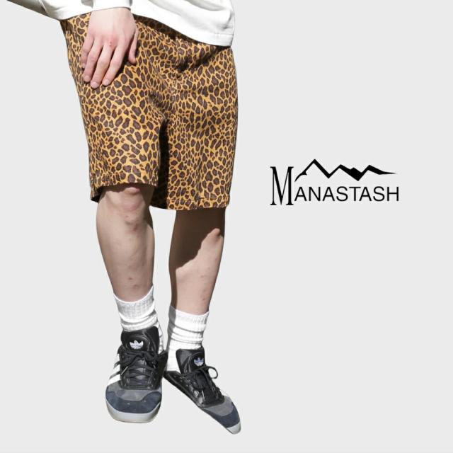 マナスタッシュ MANASTASH ヘンプ ツイル ショート レオパード HEMP TWILL SHORT LEOPARD 792-5213001 050(ブラウン)