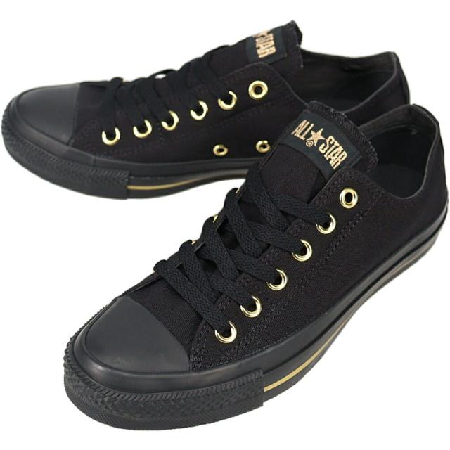 コンバース CONVERSE スニーカー オールスター ゴールドストライプ スリップ OX ALL STAR GOLDSTRIPE SLIP OX ブラック/ブラック BLK/BLK 1SE864 31316641