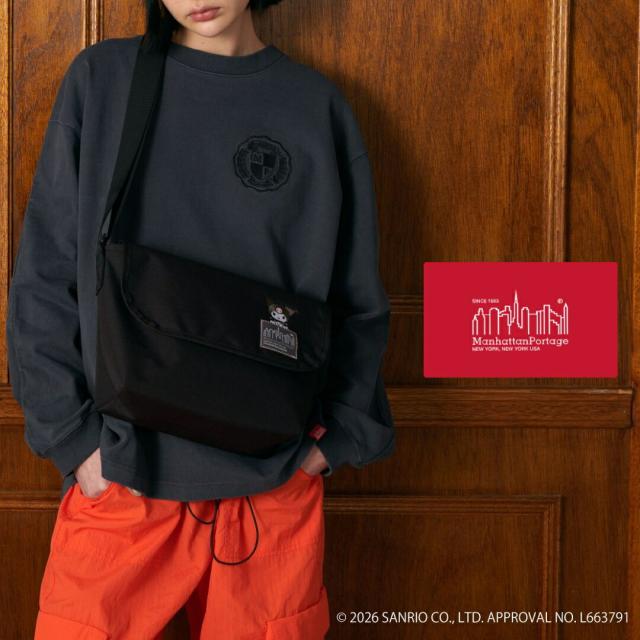 マンハッタンポーテージ カジュアル メッセンジャー スリム BP W/DIV マグネット 500D コーデュラ クロミ CASUAL MESSENGER SLIM BP W/DIV MGNT 500D CORDURA KUROMI ブラック 1605-JR-S-BP-D-MGNT-500CD-KRM BLK