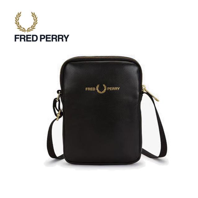 フレッドペリー FRED PERRY スムース レザー スモール サイドバッグ Smooth Leather Small Side Bag L2802 102(ブラック)