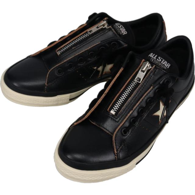 コンバース CONVERSE X ショット Schott スニーカー ワンスター Z ショット ONE STAR Z Schott ブラック/ホワイト 1AD062