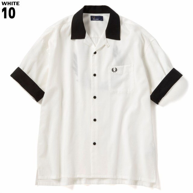 フレッドペリー FRED PERRY ウェア オープンカラー半袖シャツ F4508 10(ホワイト) 12(スカイ) 35(アプリコット)｜au  PAY マーケット