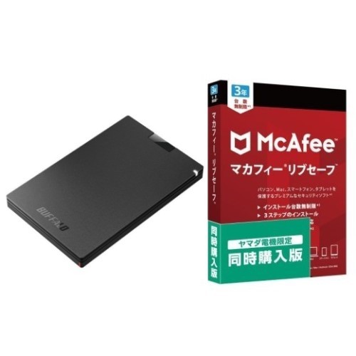 バッファロー(BUFFALO) SSD-PG500U3-BC ポータブルSSD 500 マカフィー リブセーフ 3年 同時購入版の通販はau  PAY マーケット イーベスト au PAY マーケット－通販サイト