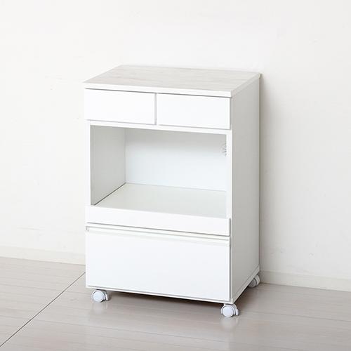 いたページ クロシオ 【完成品】 23736 ホワイト コンパクトレンジワゴン シューズ