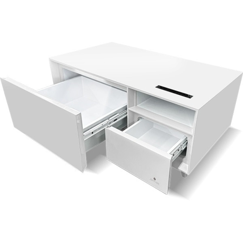 【長期保証付】SAPPHIRE(サファイア) SAPPHIRE by LOOZER SMART TABLE STB80 WHITE 冷蔵庫付きスマートテーブル 2ドア 81L